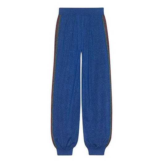 (WMNS) Gucci Wool Lam Track Bottoms 'Blue Red Multicolor' 579764-XKAQ9-4034