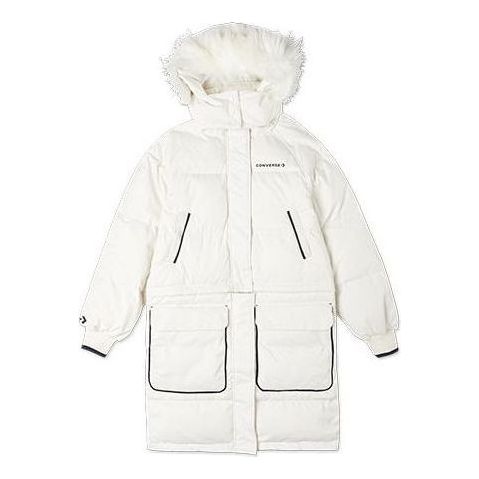 (WMNS) Converse Convertible Long Down Jacket Asia Sizing 'White' 10020023-A01