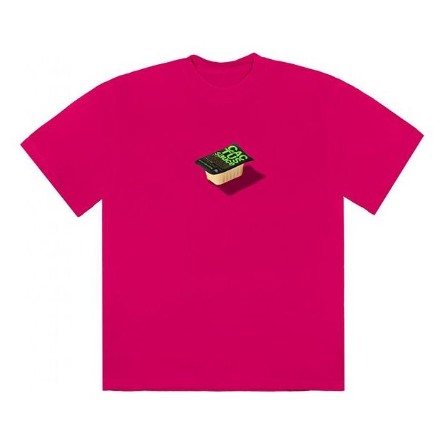 Travis Scott Cactus Jack x McDonald Crossover Minimalistic Printing Pattern Short Sleeve Unisex Pink TC-3