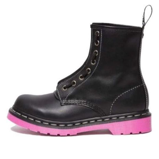 (WMNS) Dr. Martens 1460 Wanama Leather Jungle Zip Boots 'Black Pink 30925001