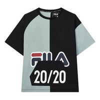 Men's FILA x MIHARA YASUHIRO/ Mihara Yasuhiro Loose Short Sleeve Black Splicing T-Shirt F71M038108F-BK