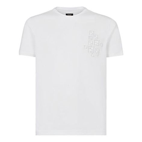 Men's FENDI AW20 Cotton Short Sleeve White FY0894A2F3F0QA0