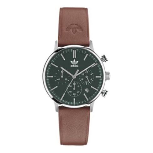 adidas Code 1 Chrono Style Brown Eco Leather Strap Watch 'Brown Green' AOSY225312I