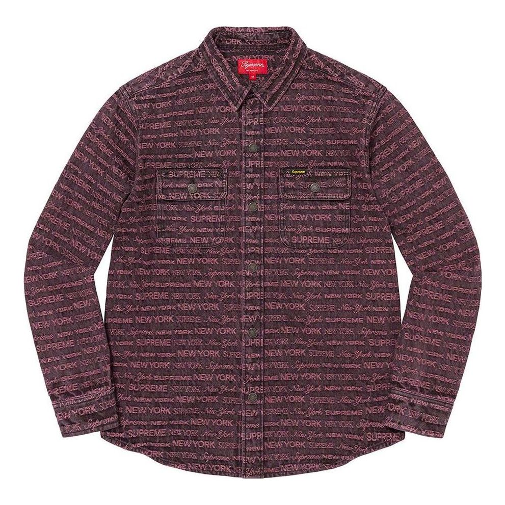 Supreme Multi Type Jacquard Denim Shirt 'Purple' SUP-FW22-613