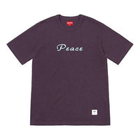 Supreme FW18 Peace Top Purple Alphabet Round Neck Short Sleeve SUP-SS18-729