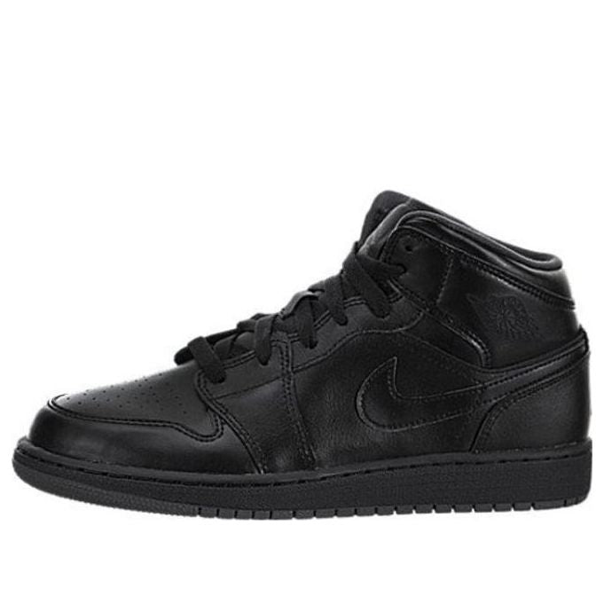 (GS) Air Jordan 1 Retro Mid 'Triple Black' 547255-030