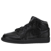 (GS) Air Jordan 1 Retro Mid 'Triple Black' 547255-030