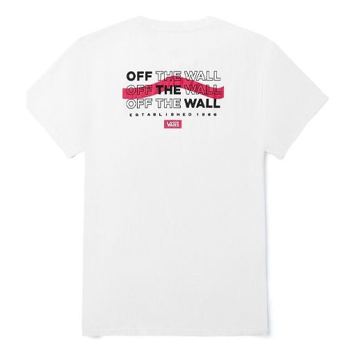 Vans Alphabet Printing Casual Short Sleeve Couple Style White VN0A4BRPWHT