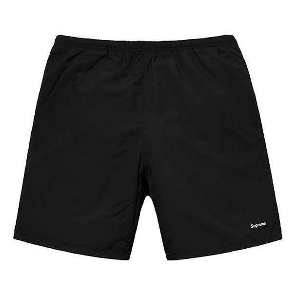Supreme SS19 Nylon Water Short Solid Color Casual Shorts Unisex Black SUP-SS19-10452