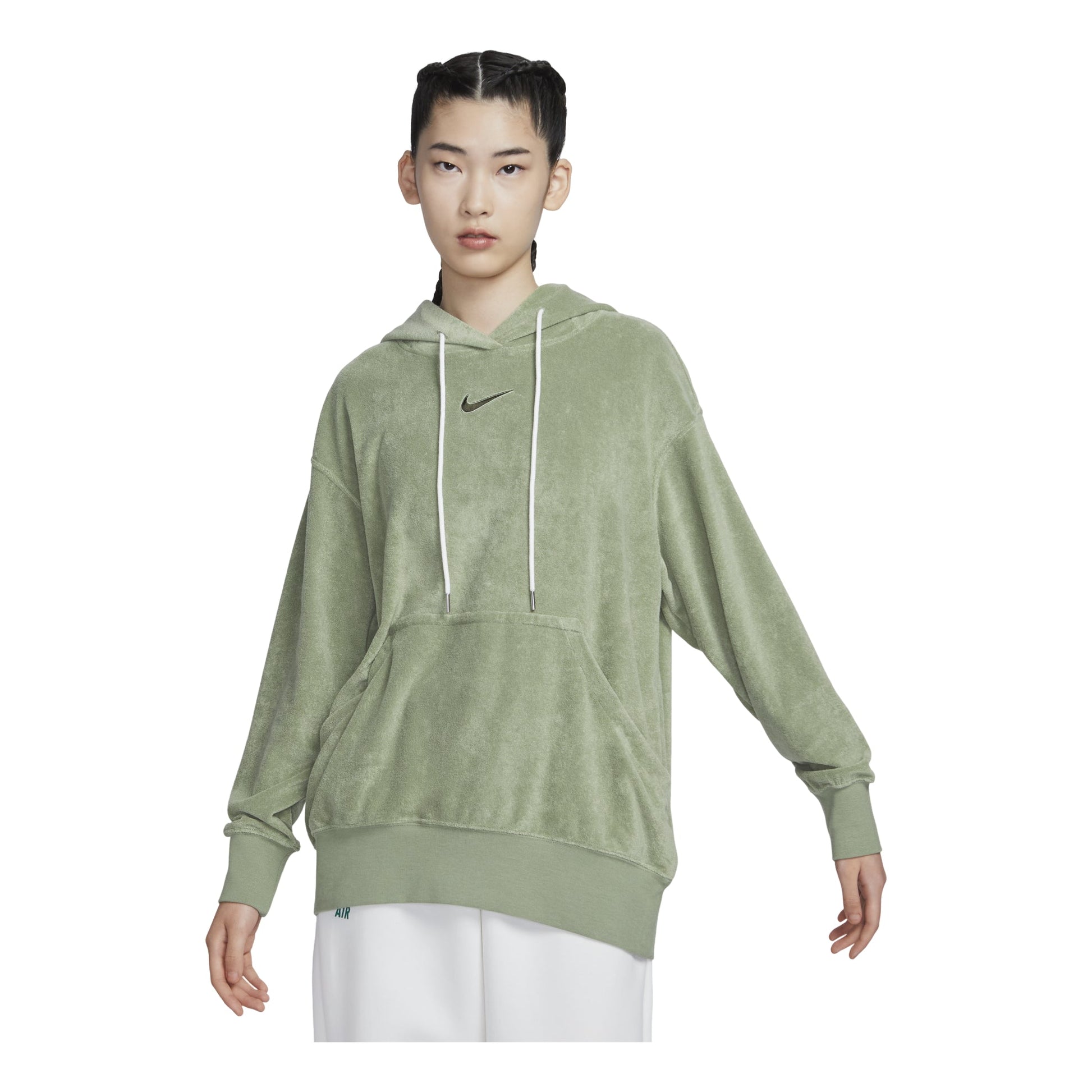 (WMNS) Nike Terry Drawstring Hoodie 'Green' DV7825-386