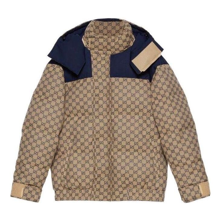 Gucci GG Canvas Goose Down Jacket 'Beige Navy' 715535-Z8A52-9120