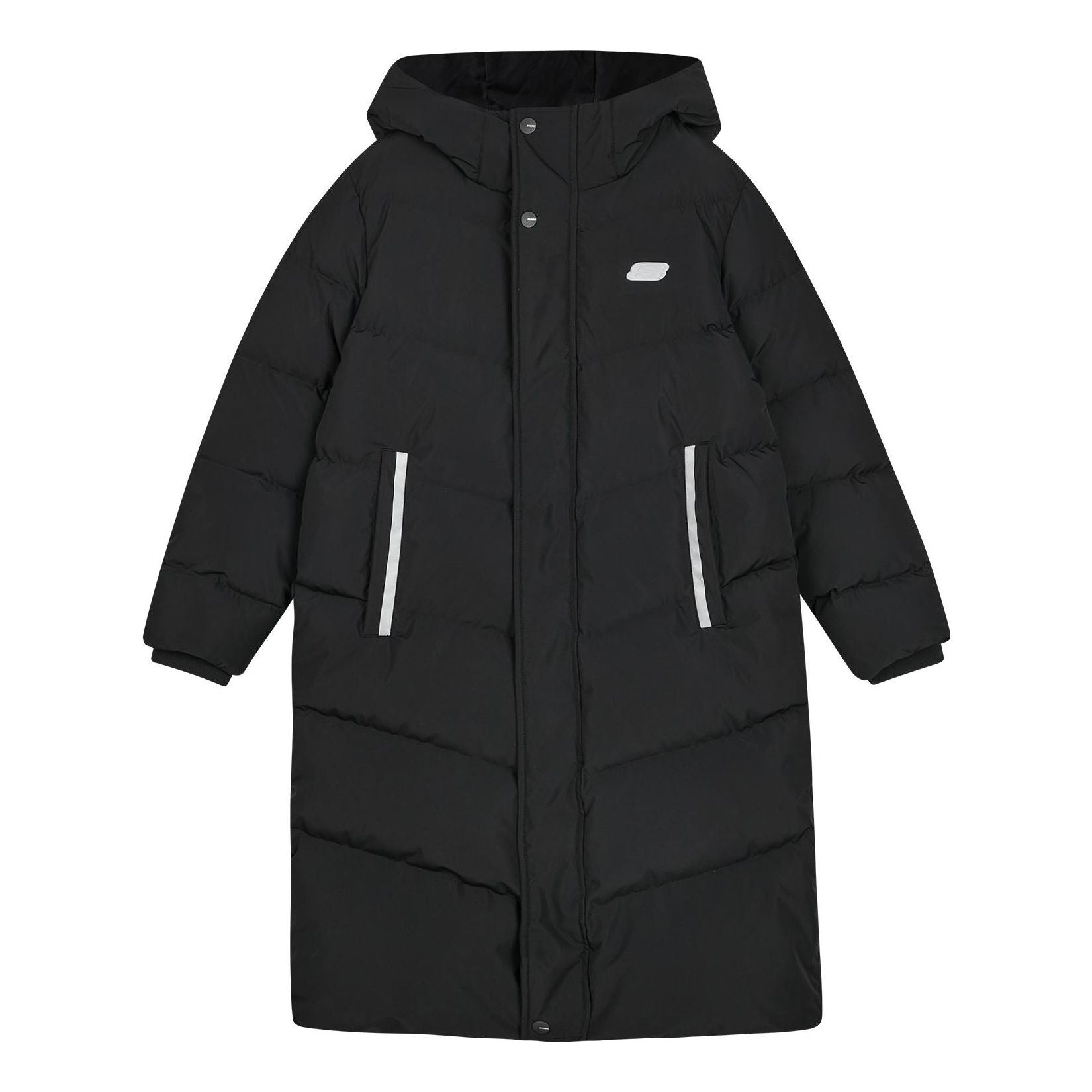 (GS) Skechers SKX Hooded Long Down Jacket 'Black' P423K027-0018