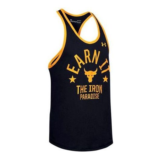 Under Armour Project Rock Pain Into Power Tank 'Black Yellow' 1353922-001