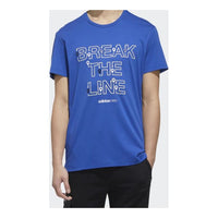 adidas neo Round Neck Sports Short Sleeve Blue GE5501