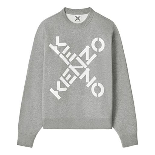 Men's KENZO SS20 Pullover Logo Round Neck Long Sleeves Gray FA65SW5214MS-95