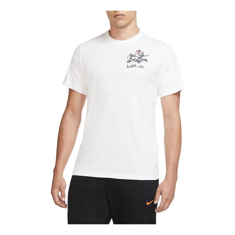 Nike Dri-FIT Round Neck Slim Fit Training Short Sleeve White CV5222-100