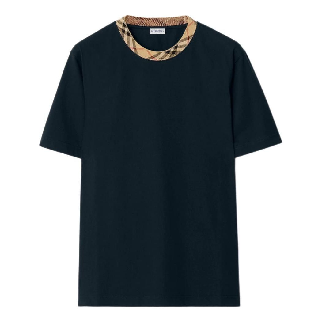 Burberry 26 Check Trim Cotton T-shirt 'Navy' 81189591