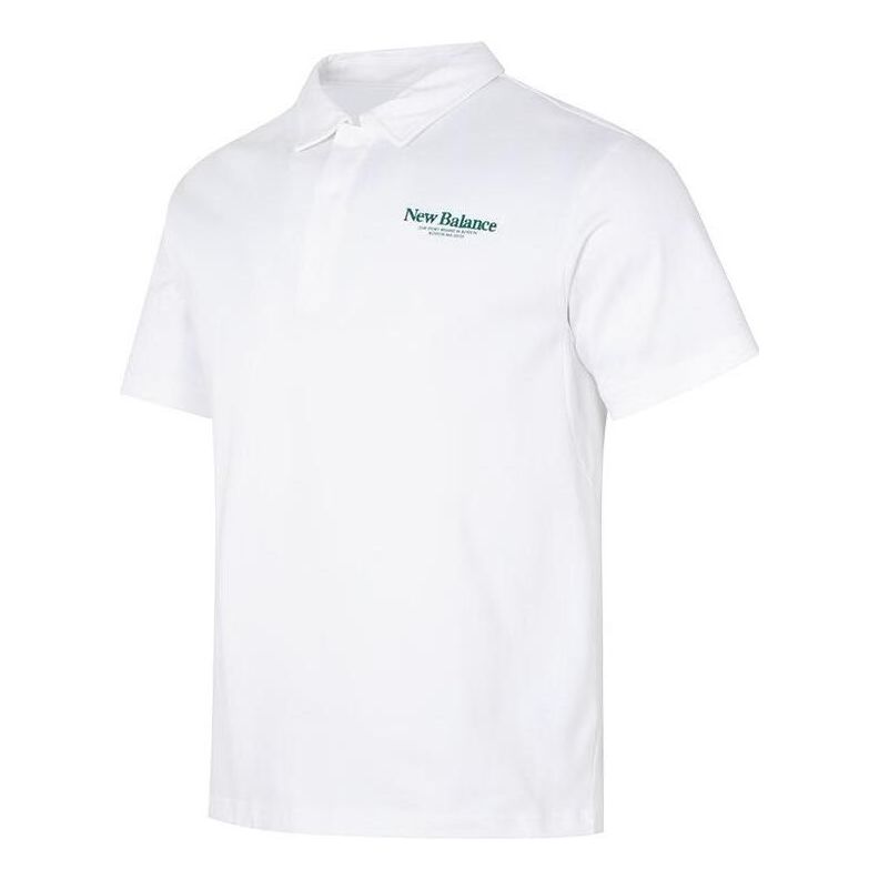 New Balance Logo Polo Tee Asia Sizing 'White' 5FD24193-WT