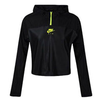 (WMNS) Nike Half Zipper hooded track Jacket Black CU3047-010