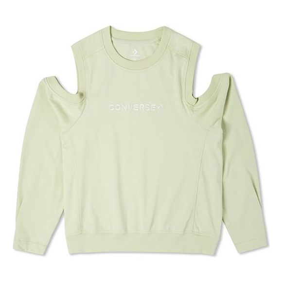 (WMNS) Converse Twisted Knits Cold Shoulder Top Asia Sizing 'Light Green' 10023190-A03
