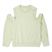 (WMNS) Converse Twisted Knits Cold Shoulder Top Asia Sizing 'Light Green' 10023190-A03