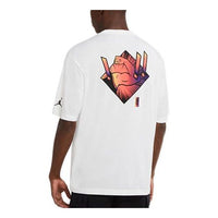 Air Jordan Casual Sports Breathable Graffiti Short Sleeve White DH0592-100