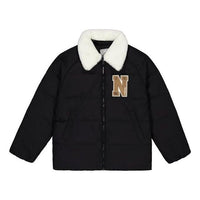 (WMNS) New Balance Warm Heavy Puffer Coat Asia Sizing 'Black White' NPD4E122-BK