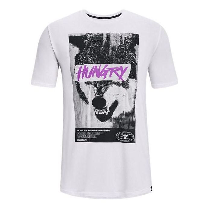 Under Armour Project Rock Statement Hungry T-shirt 'White' 1374844-100
