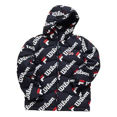 FILA x Wilson Full Seal Keep Warm Hooded Down Jacket Blue A11M043912F-NV
