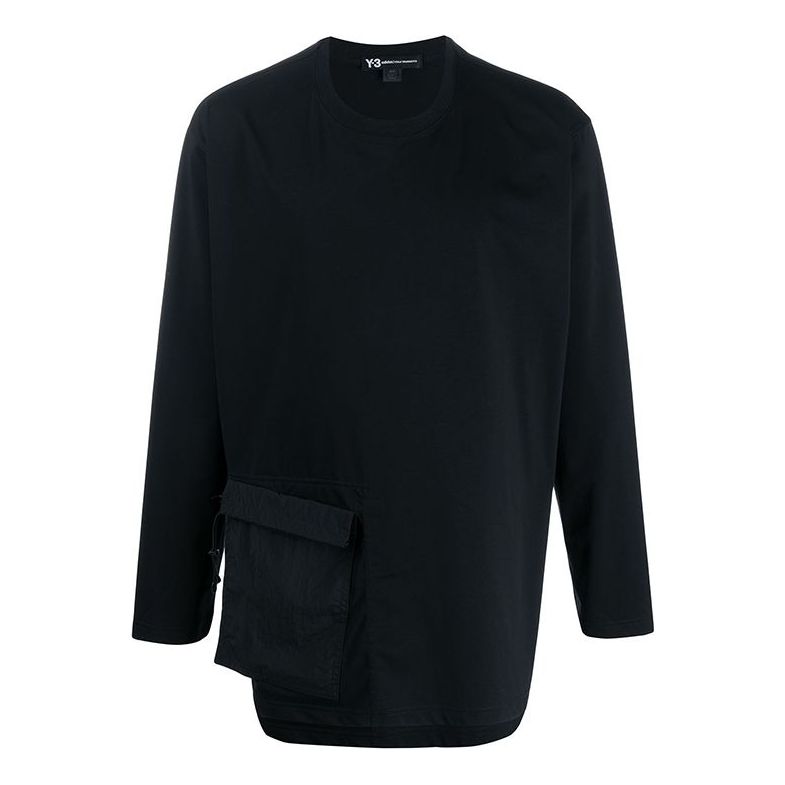 Men's Y-3 TRVL LS TEE Sports Long Sleeves Black T-Shirt FN3431