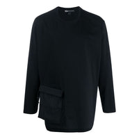 Men's Y-3 TRVL LS TEE Sports Long Sleeves Black T-Shirt FN3431