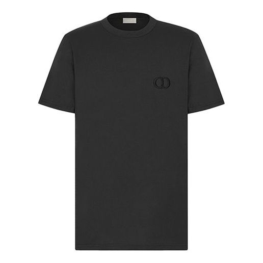 Men's DIOR CD Icon Logo Embroidered Short Sleeve Navy Blue 013J600A0589-C585