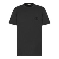Men's DIOR CD Icon Logo Embroidered Short Sleeve Navy Blue 013J600A0589-C585