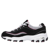 (WMNS) Skechers D'Lites Low-Top Daddy Shoes Black/Pink 11617-BKWP