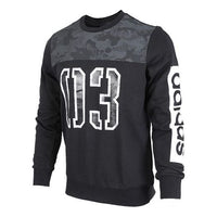 adidas GFX CR SWT CB Alphabet Printing Round Neck Pullover Black BR1580