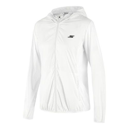 (WMNS) Skechers Logo Printed Woven Jacket 'White' P223W081-0019