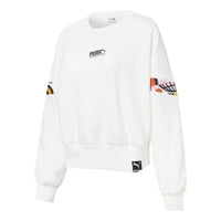 (WMNS) PUMA PI Crew Neck Sweatshirt 'White Black' 531345-02