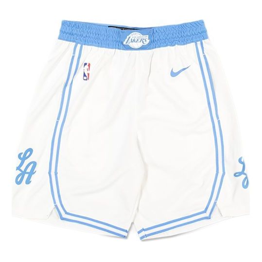 Nike NBA Basketball Sports Shorts SW Fan Edition Los Angeles Lakers White CN1976-100
