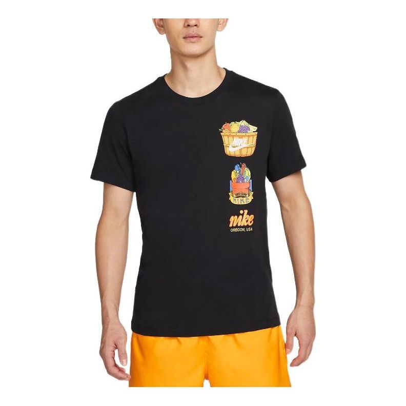 Men's Nike Cartoon Printing Logo Short Sleeve Black T-Shirt DQ1050-010
