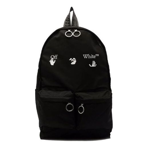 Men's Off-White Logo Printing Black Backpack OMNB003F21FAB0071001