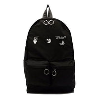 Men's Off-White Logo Printing Black Backpack OMNB003F21FAB0071001