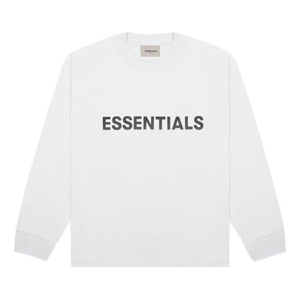 Fear of God Essentials 3D Silicon Applique Boxy Long Sleeve T-Shirt 'White' FOG-FW20-328