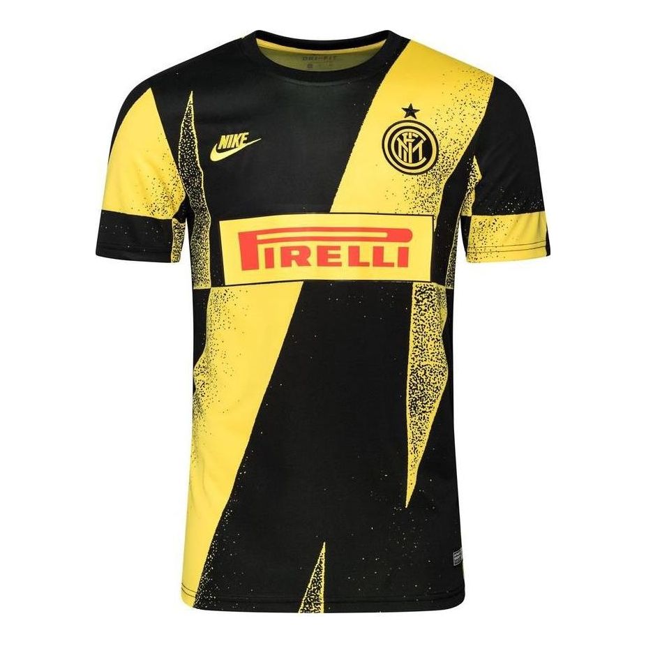 Nike Inter Milan Men's Short-Sleeve Soccer Top 'Black Yellow' CI6512-719