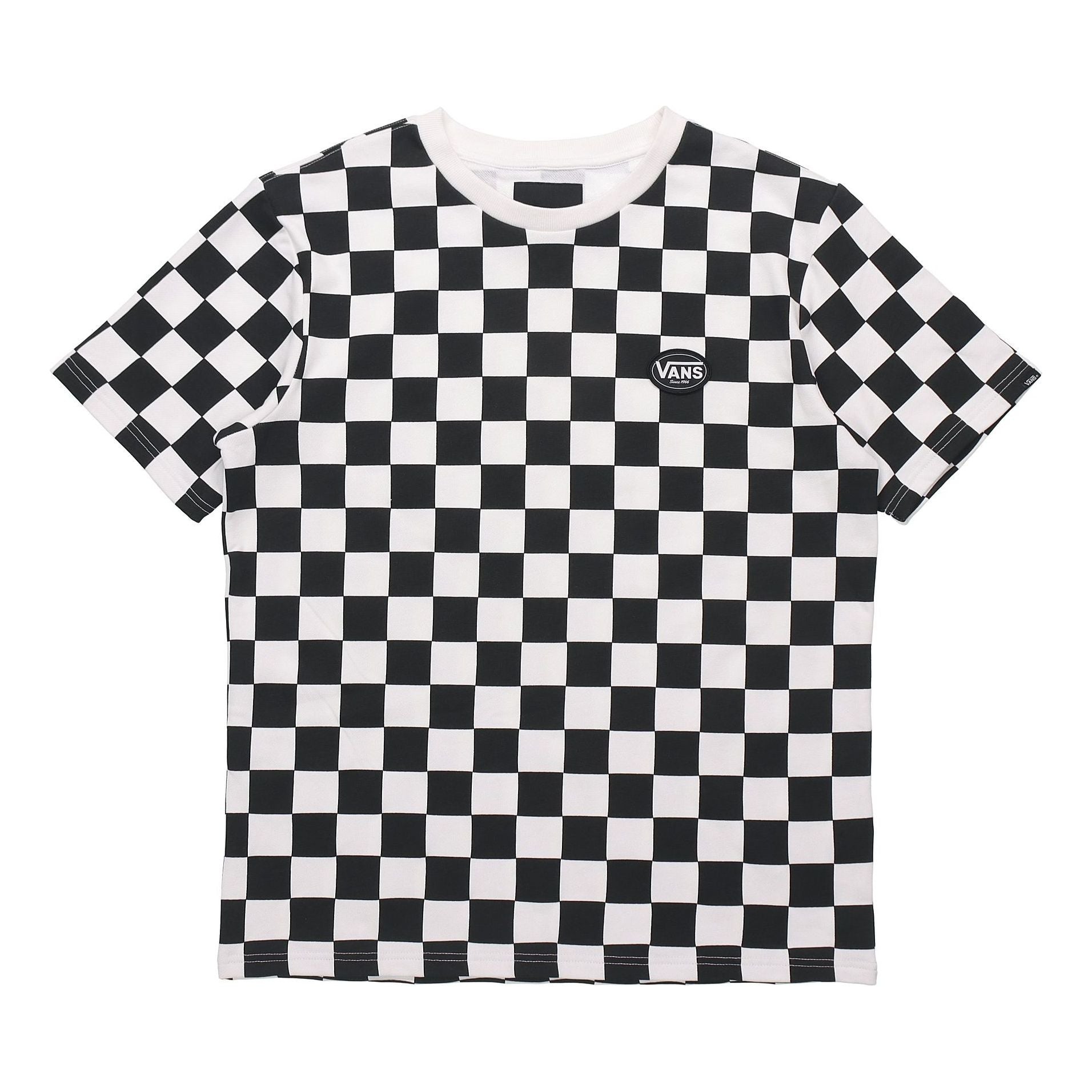 Vans Checker Grid Athleisure Casual Sports Short Sleeve Couple Style Black VN0A54IDJ0Z