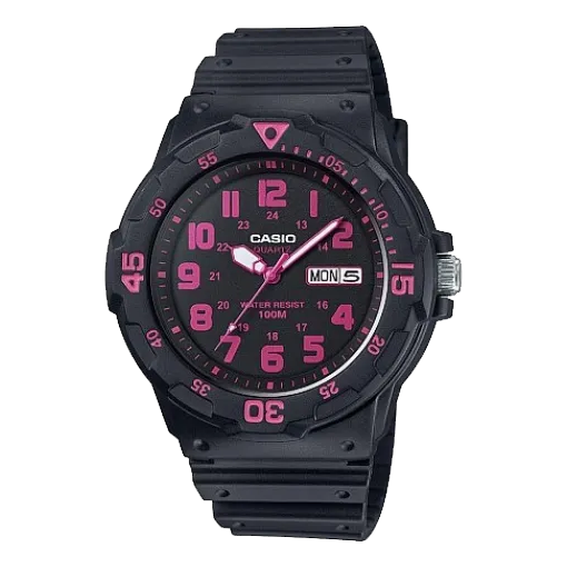 Men's CASIO Quartz Movement Resin Watch Case Black Dial 100 Meter Waterproof Analog Mens MRW-200H-4CVEF