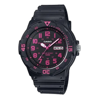 Men's CASIO Quartz Movement Resin Watch Case Black Dial 100 Meter Waterproof Analog Mens MRW-200H-4CVEF