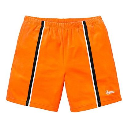 Supreme SS18 Velour Warm Up Short Orange SUP-SS18-336