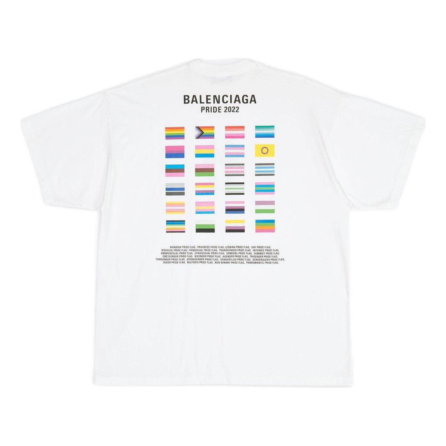 Balenciaga Pride 22 Oversized Cotton T-Shirt 'White Black' 694576TMVO20904