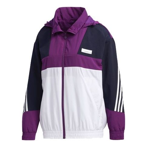 (WMNS) adidas neo Printing Hooded Jacket Purple FU1068