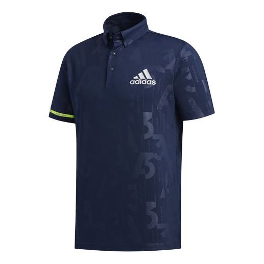 Men's adidas S/S Polo Golf Sports Short Sleeve polo Navy Blue FJ3830